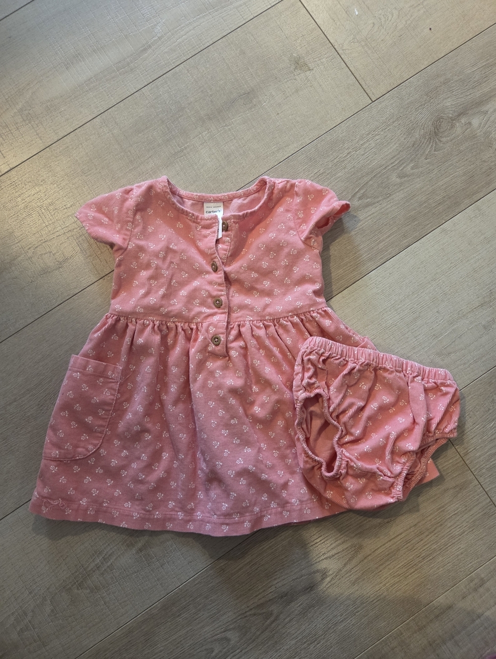 Carter's Pink Floral Baby Romper - 9M